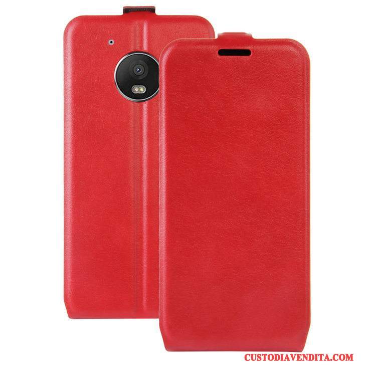 Custodia Moto G5 Pelle Carta Rosa, Cover Moto G5 Folio Telefono