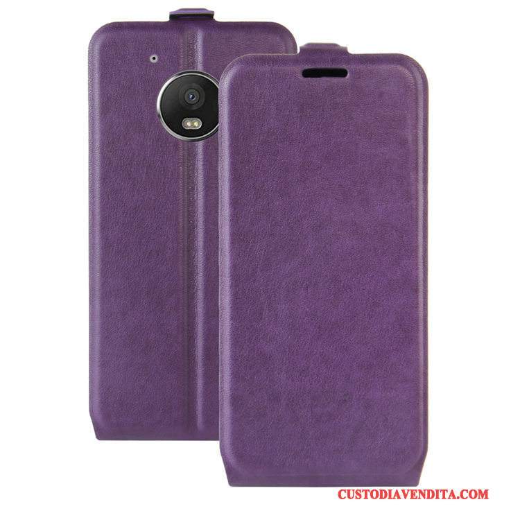 Custodia Moto G5 Pelle Carta Rosa, Cover Moto G5 Folio Telefono