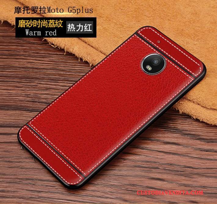 Custodia Moto G5 Plus Creativo Telefono Tutto Incluso, Cover Moto G5 Plus Protezione Macchiati Rosso