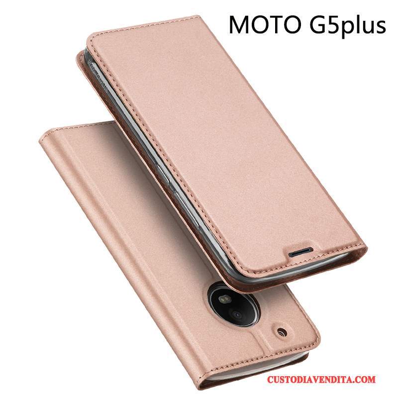 Custodia Moto G5 Plus Pelle Leggere Tutto Incluso, Cover Moto G5 Plus Protezione Affari Rosa