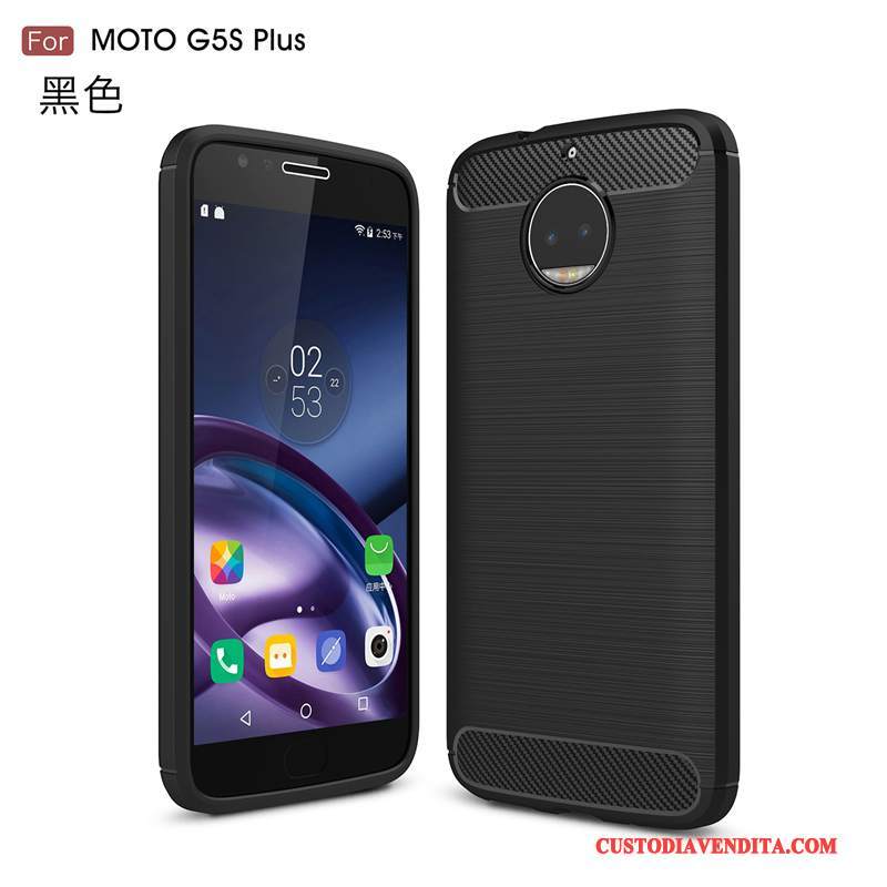 Custodia Moto G5 Plus Protezione Seta Anti-caduta, Cover Moto G5 Plus Telefono Rosso