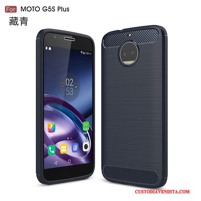 Custodia Moto G5 Plus Protezione Seta Anti-caduta, Cover Moto G5 Plus Telefono Rosso