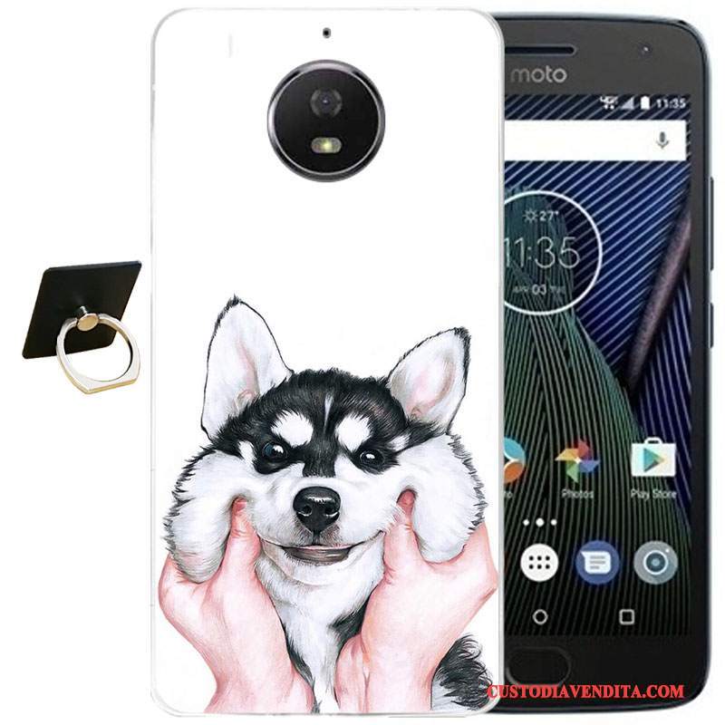 Custodia Moto G5 Plus Vintage Vento Morbido, Cover Moto G5 Plus Cartone Animato Rosatelefono