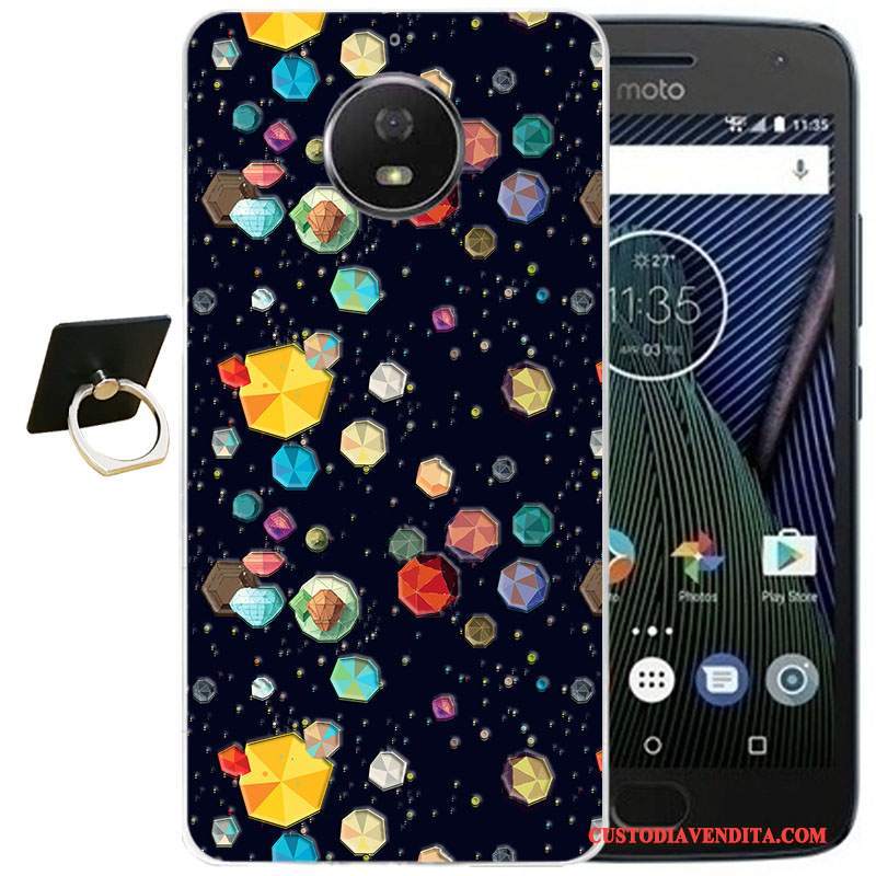 Custodia Moto G5 Plus Vintage Vento Morbido, Cover Moto G5 Plus Cartone Animato Rosatelefono