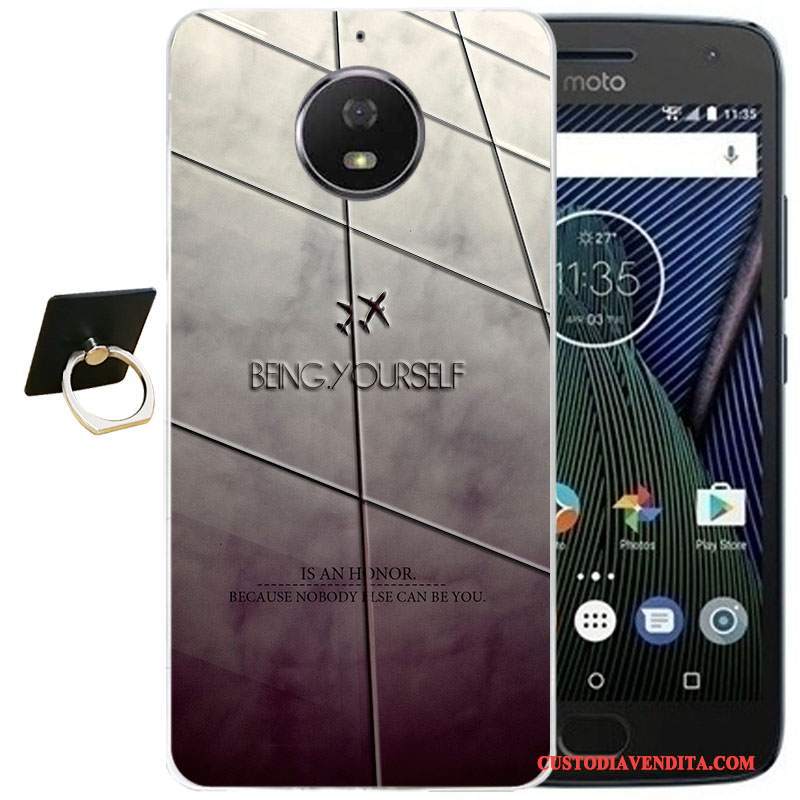 Custodia Moto G5 Plus Vintage Vento Morbido, Cover Moto G5 Plus Cartone Animato Rosatelefono