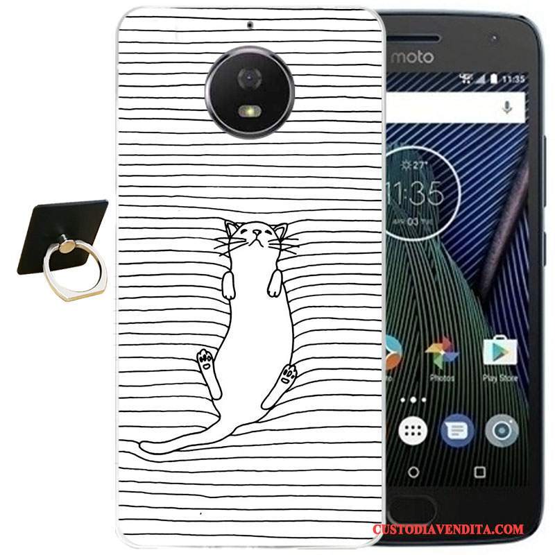 Custodia Moto G5 Plus Vintage Vento Morbido, Cover Moto G5 Plus Cartone Animato Rosatelefono