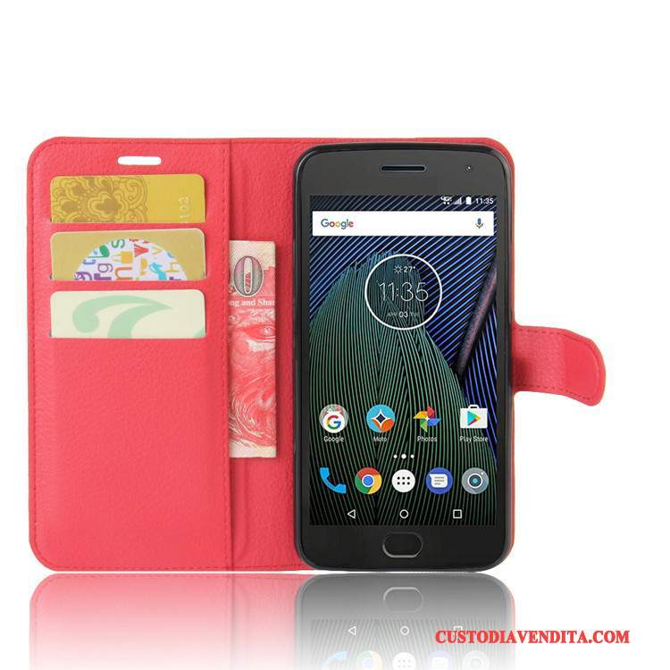 Custodia Moto G5 Protezione Carta Blu Chiaro, Cover Moto G5 Pelle