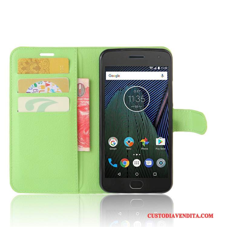 Custodia Moto G5 Protezione Carta Blu Chiaro, Cover Moto G5 Pelle