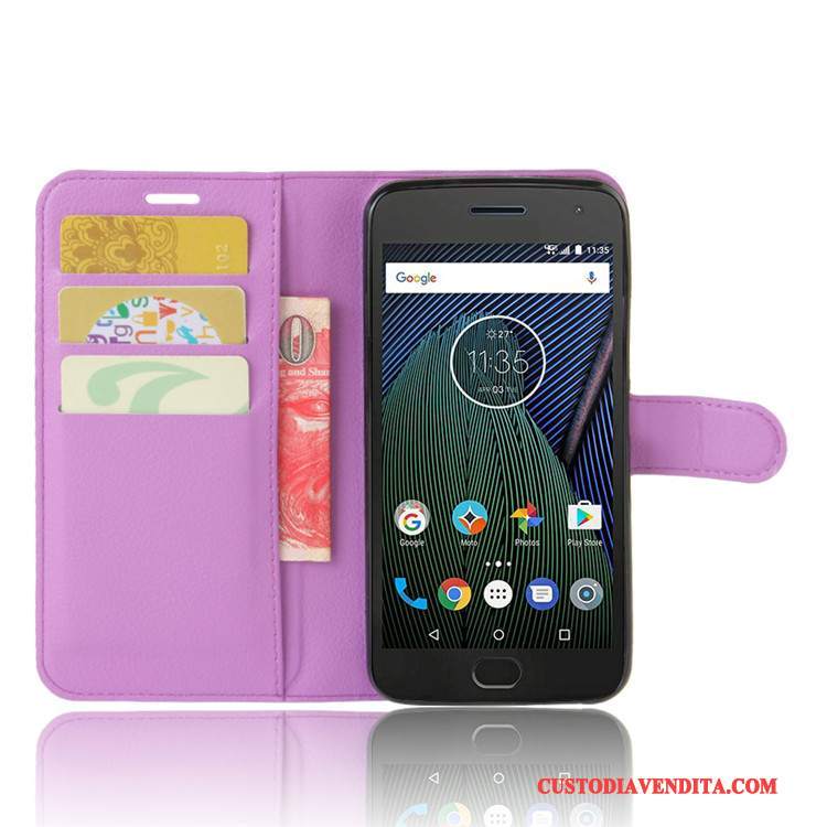 Custodia Moto G5 Protezione Carta Blu Chiaro, Cover Moto G5 Pelle