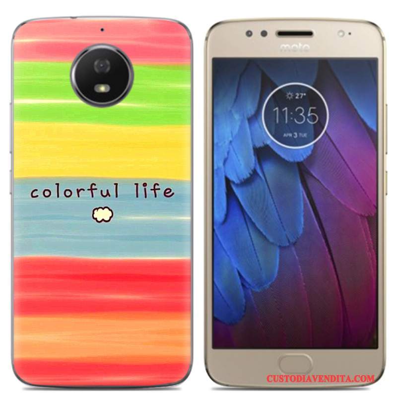 Custodia Moto G5 Silicone Tendenza Verde, Cover Moto G5 Colore Nuovo Morbido