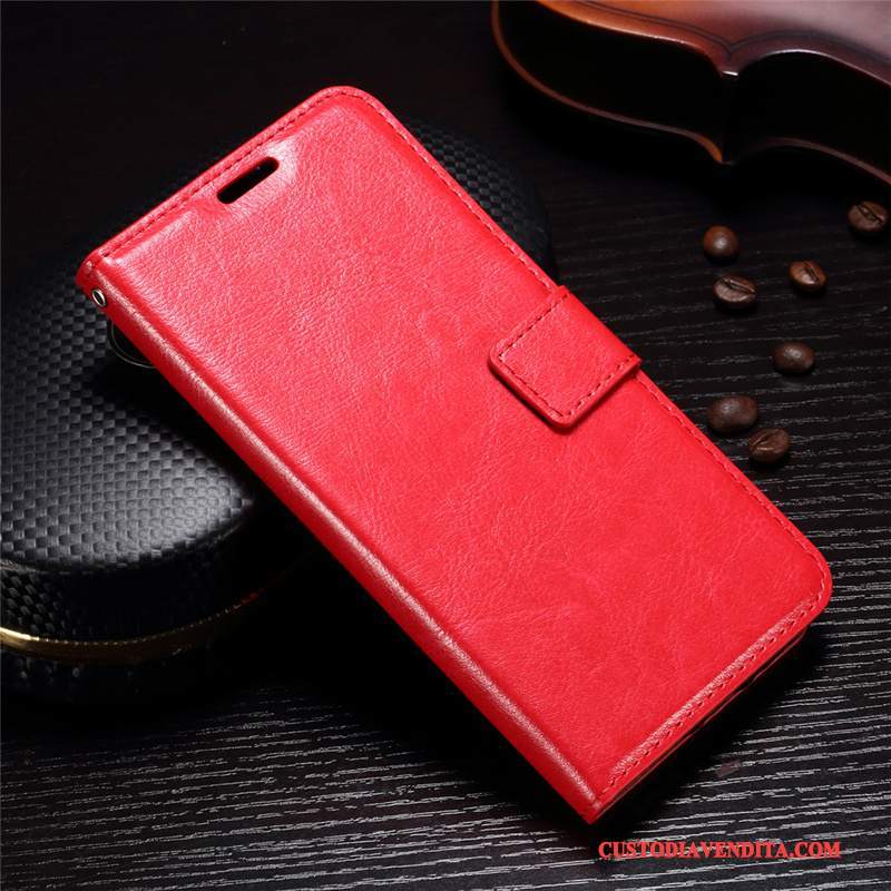 Custodia Moto G5s Pelle Rosso Anti-caduta, Cover Moto G5s Folio Telefono