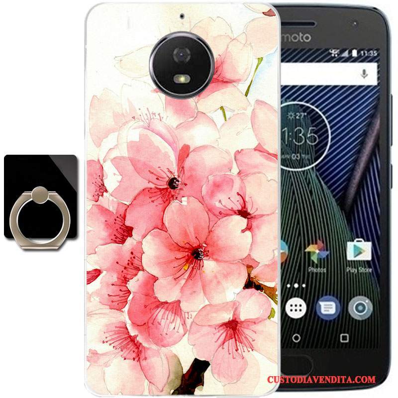 Custodia Moto G5s Plus Silicone Fresco Morbido, Cover Moto G5s Plus Protezione Telefono Rosa