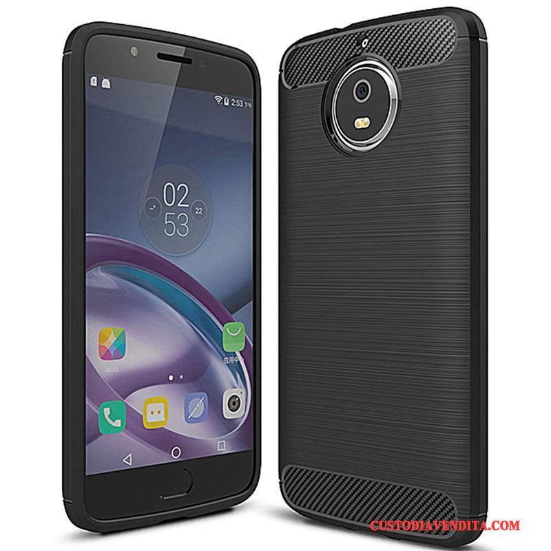 Custodia Moto G5s Plus Silicone Nero Morbido, Cover Moto G5s Plus Protezione Fibratelefono