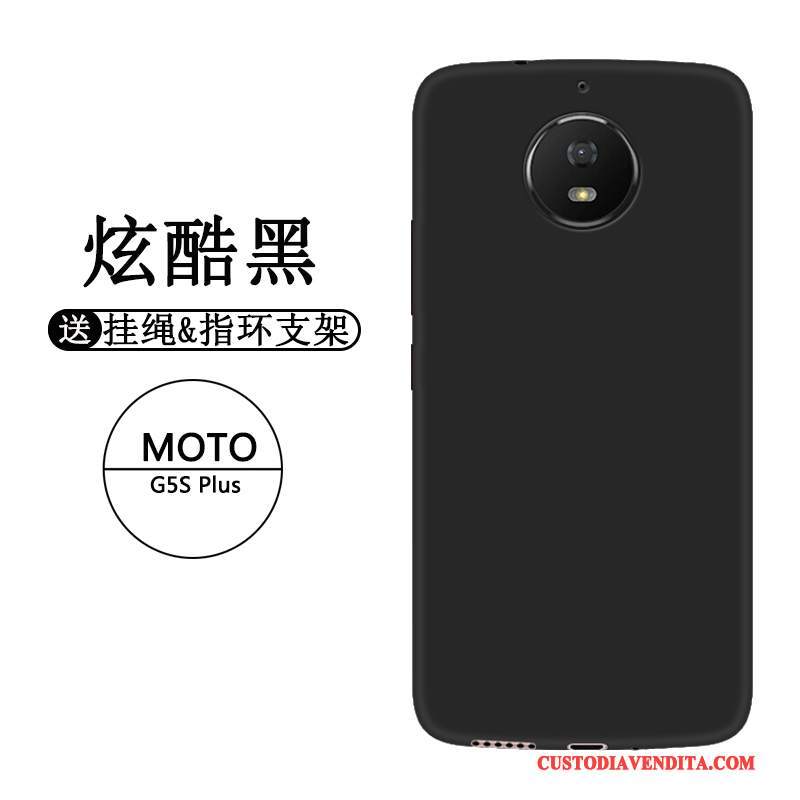 Custodia Moto G5s Plus Silicone Tutto Incluso Di Personalità, Cover Moto G5s Plus Protezione Morbido Nero