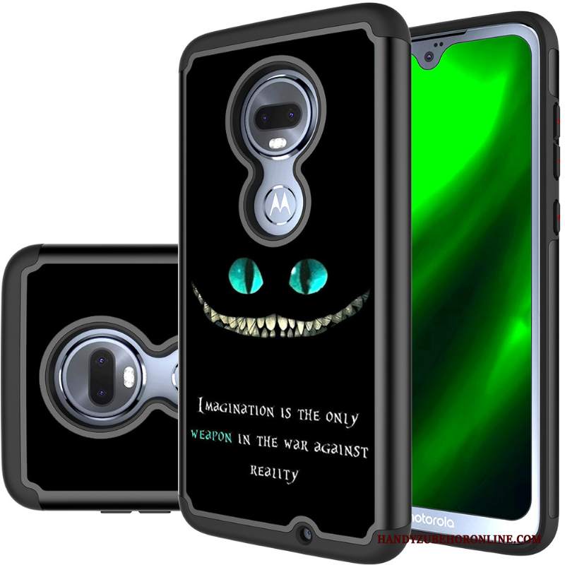 Custodia Moto G7 Pelle Robotica Porpora, Cover Moto G7 Colore Anti-caduta