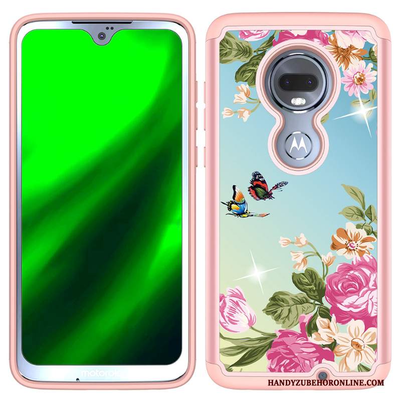 Custodia Moto G7 Pelle Robotica Porpora, Cover Moto G7 Colore Anti-caduta