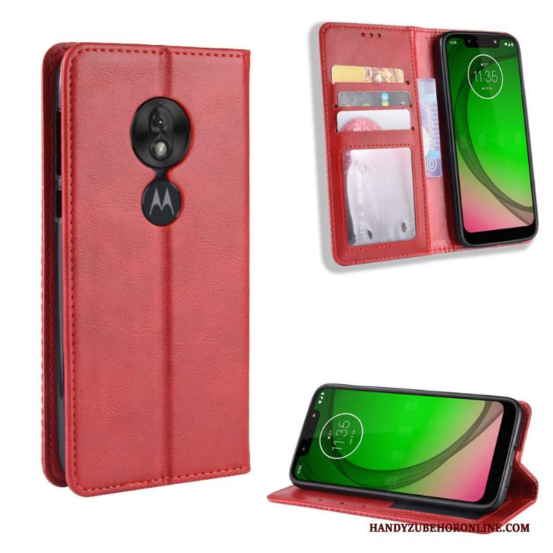 Custodia Moto G7 Play Protezione Anti-cadutatelefono, Cover Moto G7 Play Pelle Carta Tendenza