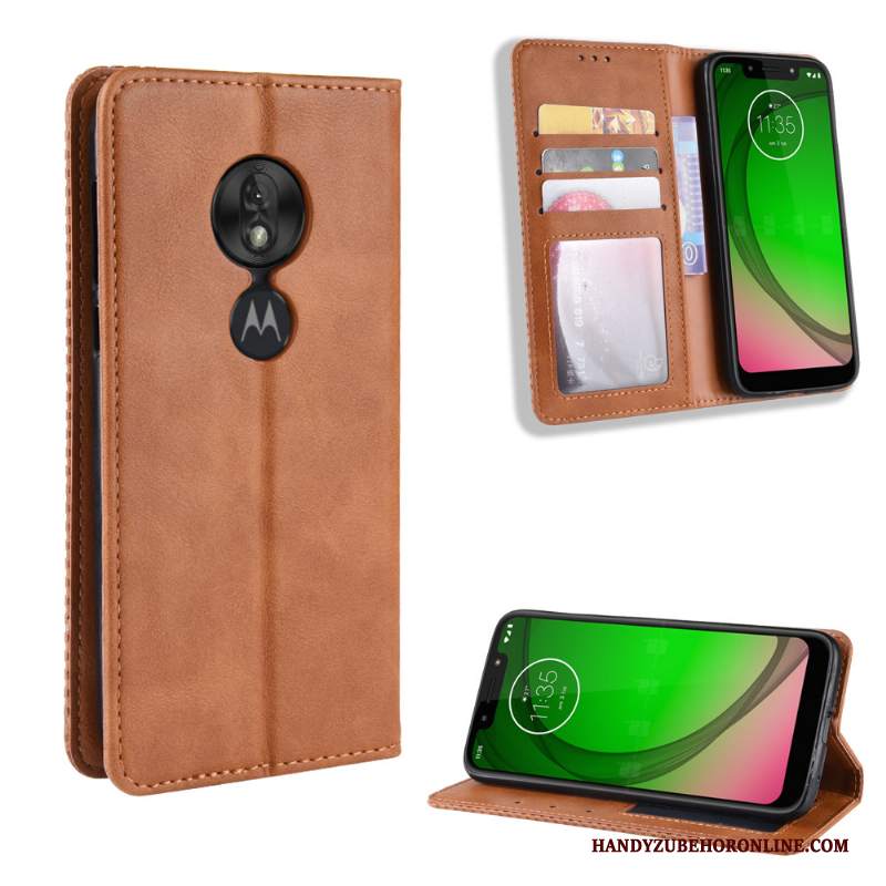 Custodia Moto G7 Play Protezione Anti-cadutatelefono, Cover Moto G7 Play Pelle Carta Tendenza