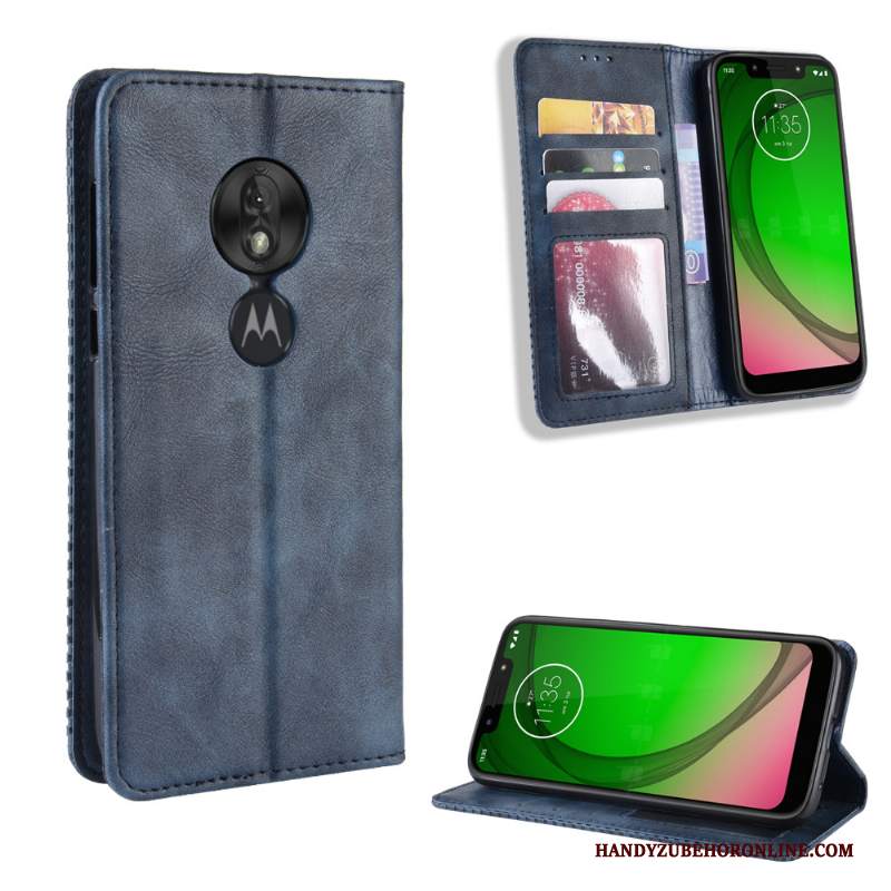 Custodia Moto G7 Play Protezione Anti-cadutatelefono, Cover Moto G7 Play Pelle Carta Tendenza