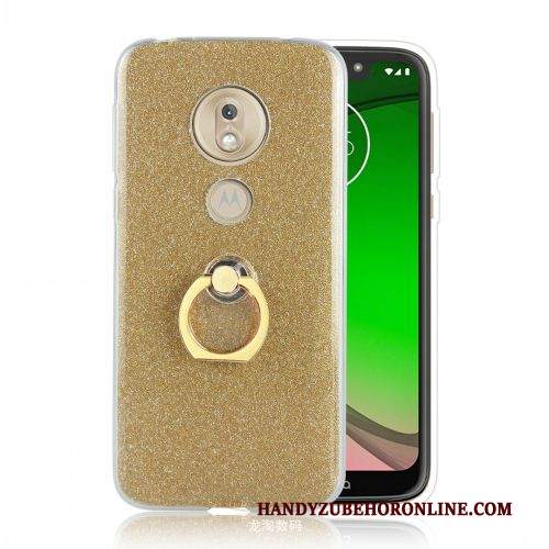 Custodia Moto G7 Play Protezione Europa Supporto, Cover Moto G7 Play Rosa Anti-caduta