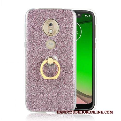 Custodia Moto G7 Play Protezione Europa Supporto, Cover Moto G7 Play Rosa Anti-caduta