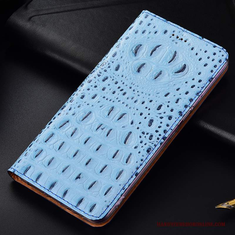 Custodia Moto G7 Plus Pelle Nerotelefono, Cover Moto G7 Plus Folio Europa Modello Coccodrillo