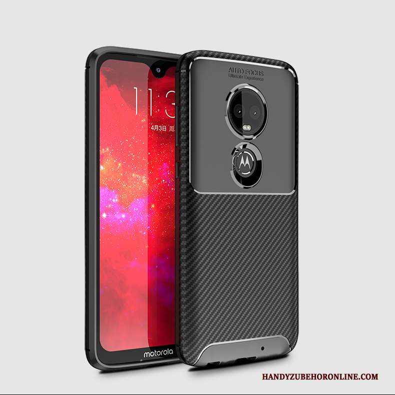 Custodia Moto G7 Plus Protezione Marchio Di Tendenza Fibra, Cover Moto G7 Plus Creativo Rosso Macchiati