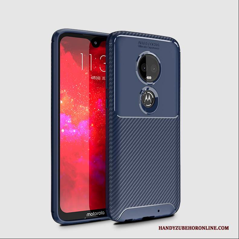 Custodia Moto G7 Plus Protezione Marchio Di Tendenza Fibra, Cover Moto G7 Plus Creativo Rosso Macchiati