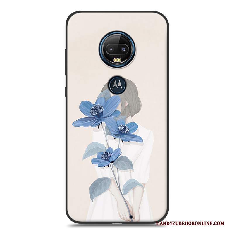 Custodia Moto G7 Plus Silicone Telefono Ornamenti Appesi, Cover Moto G7 Plus Fresco Piccola