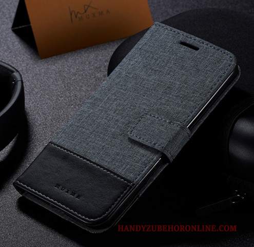 Custodia Moto G7 Plus Silicone Telefono Tutto Incluso, Cover Moto G7 Plus Pelle Nero Anti-caduta