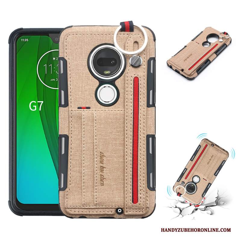 Custodia Moto G7 Plus Supporto Anti-caduta, Cover Moto G7 Plus Rosa Pu