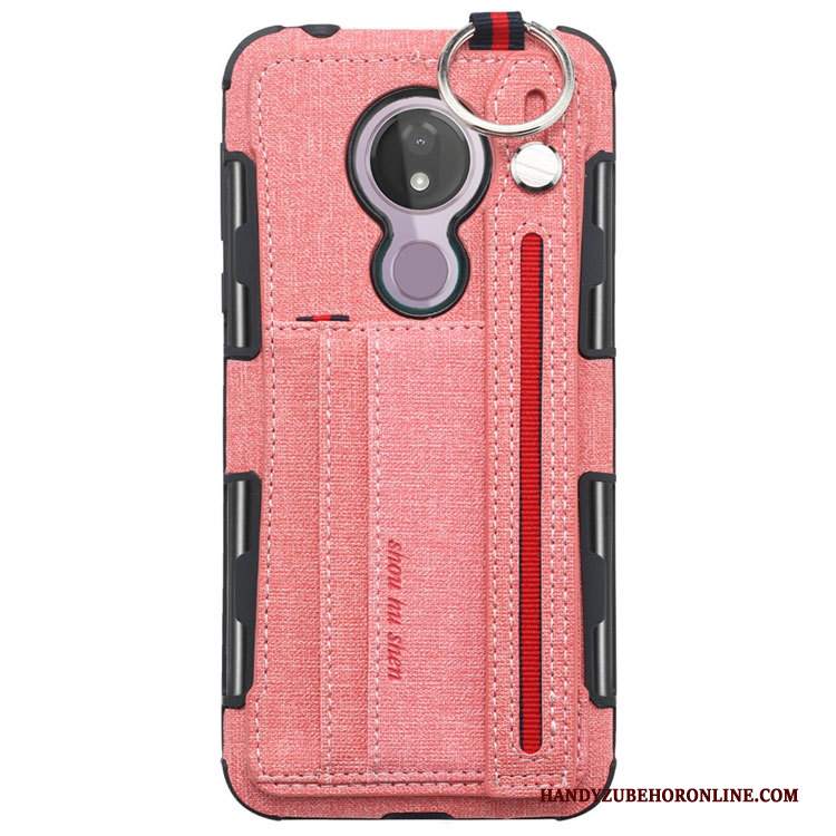 Custodia Moto G7 Power Pelle Telefono Ornamenti Appesi, Cover Moto G7 Power Creativo Grigio Supporto