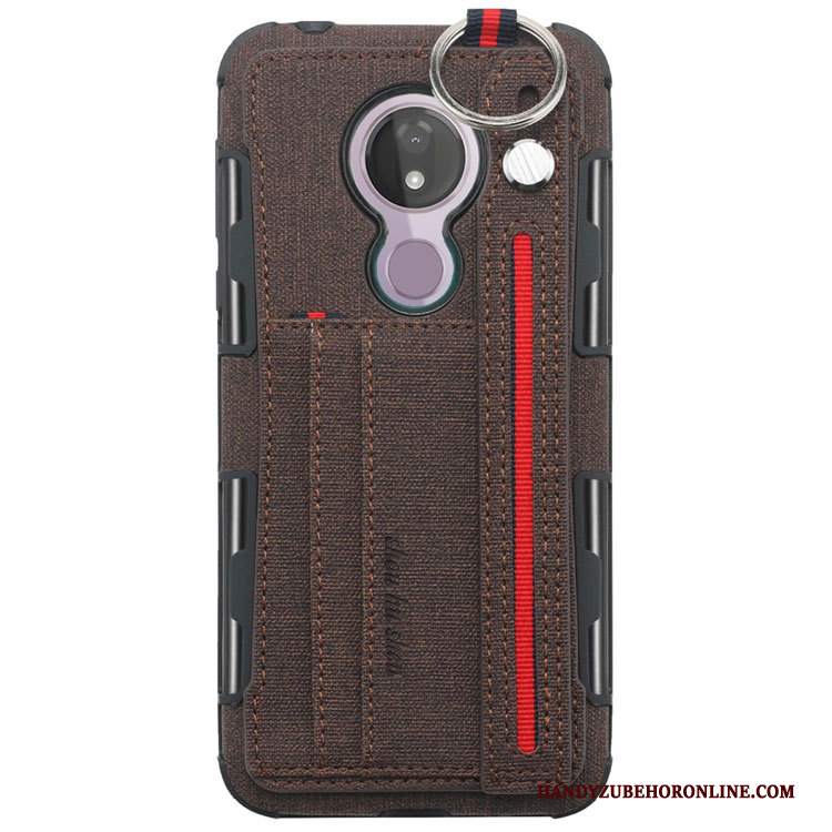 Custodia Moto G7 Power Pelle Telefono Ornamenti Appesi, Cover Moto G7 Power Creativo Grigio Supporto