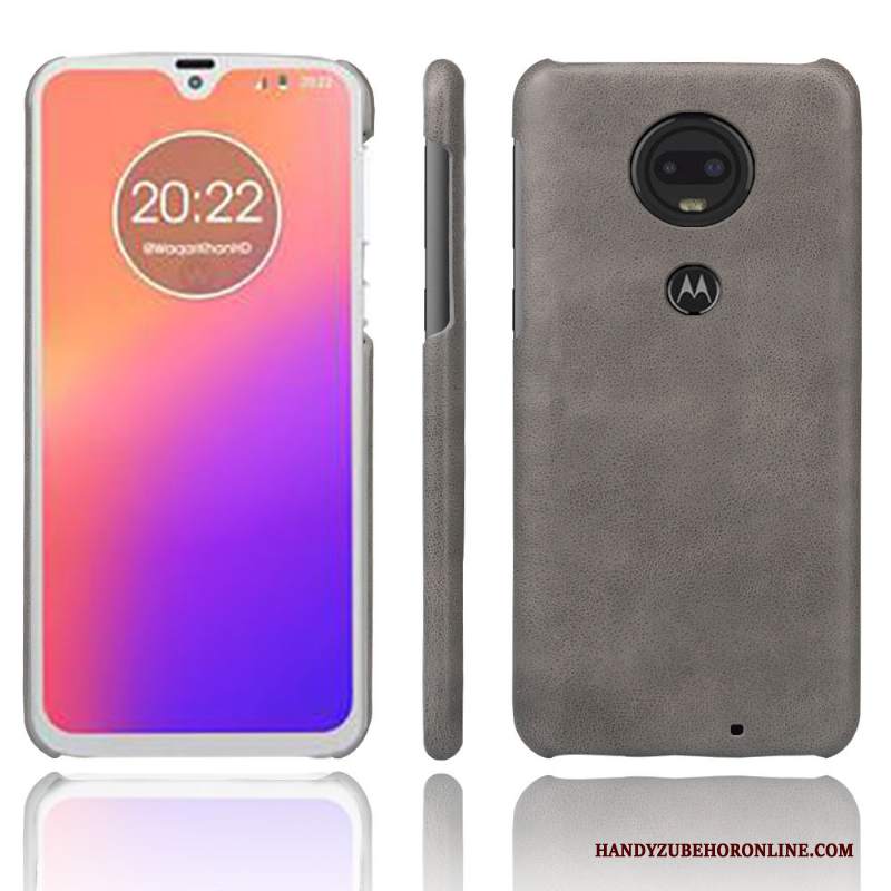 Custodia Moto G7 Vintage Anti-caduta Di Personalità, Cover Moto G7 Pelle Rossotelefono