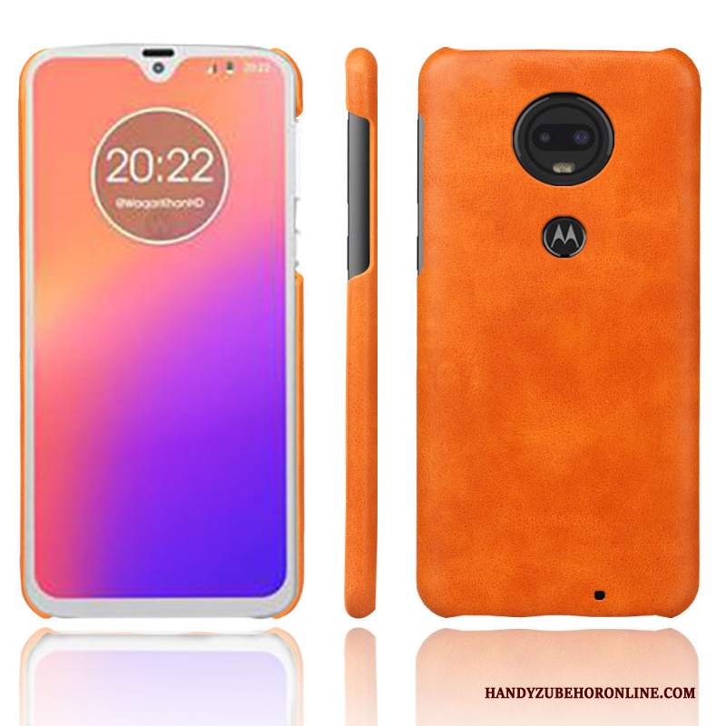 Custodia Moto G7 Vintage Anti-caduta Di Personalità, Cover Moto G7 Pelle Rossotelefono