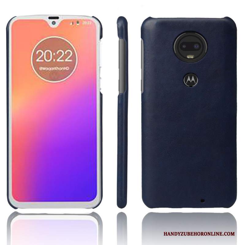 Custodia Moto G7 Vintage Anti-caduta Di Personalità, Cover Moto G7 Pelle Rossotelefono