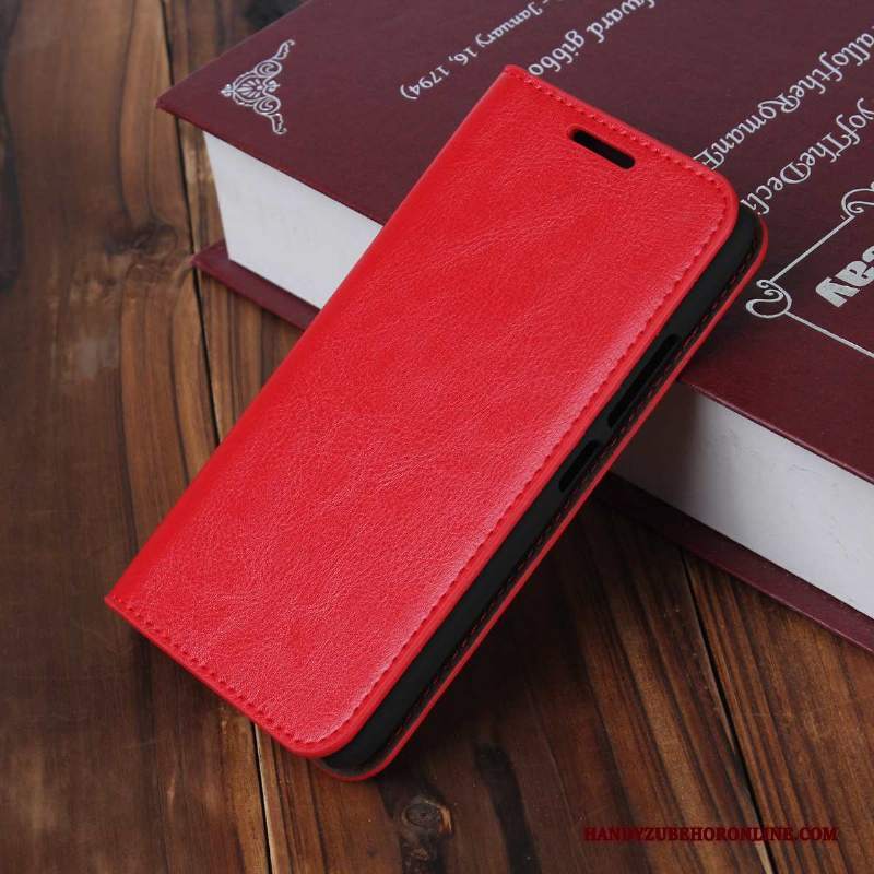 Custodia Moto G8 Pelle Anti-caduta Modello, Cover Moto G8 Protezione Telefono Rosso