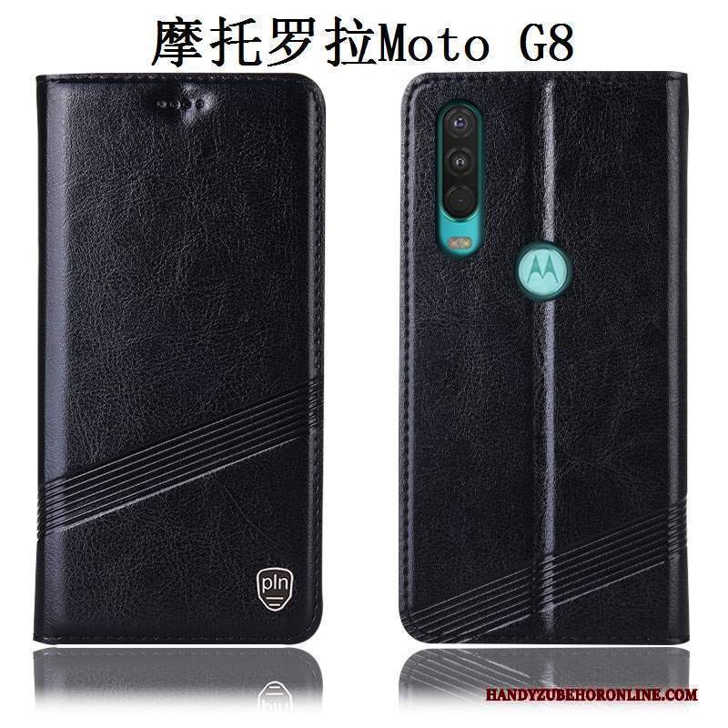 Custodia Moto G8 Pelle Anti-caduta Rosso, Cover Moto G8 Protezione Tutto Inclusotelefono