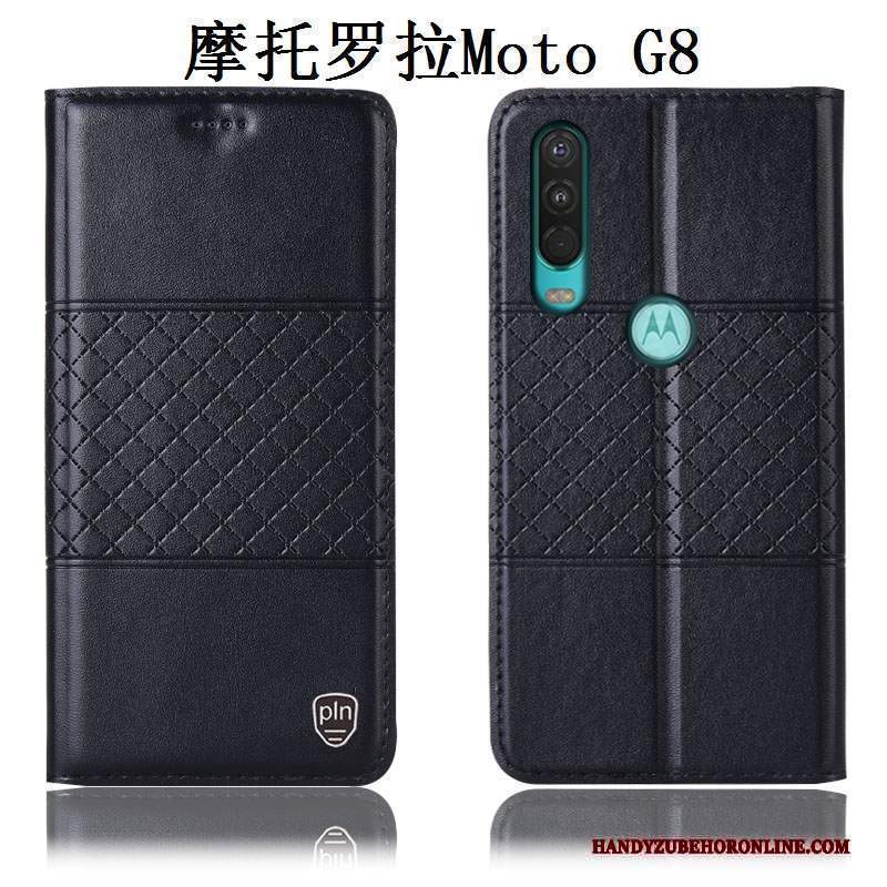 Custodia Moto G8 Pelle Anti-caduta Rosso, Cover Moto G8 Protezione Tutto Inclusotelefono