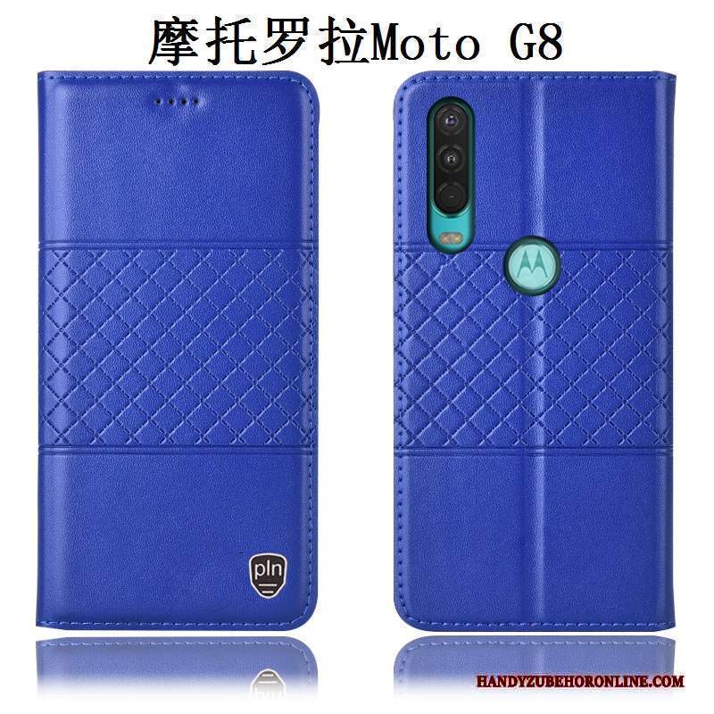 Custodia Moto G8 Pelle Anti-caduta Rosso, Cover Moto G8 Protezione Tutto Inclusotelefono