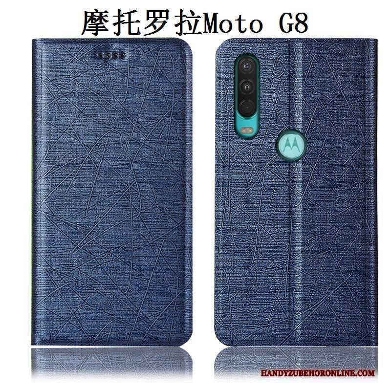 Custodia Moto G8 Pelle Orotelefono, Cover Moto G8 Protezione Seta Tutto Incluso