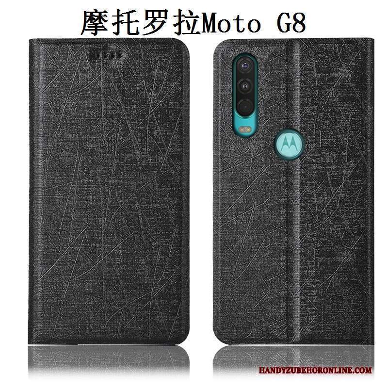 Custodia Moto G8 Pelle Orotelefono, Cover Moto G8 Protezione Seta Tutto Incluso