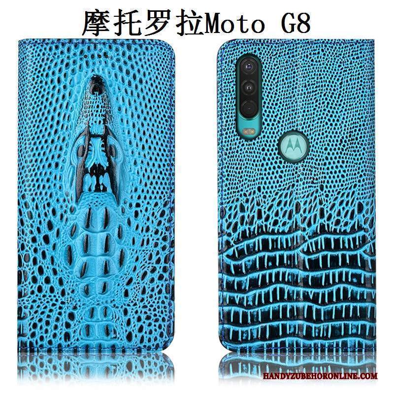 Custodia Moto G8 Pelle Telefono Giallo, Cover Moto G8 Protezione Anti-caduta Tutto Incluso