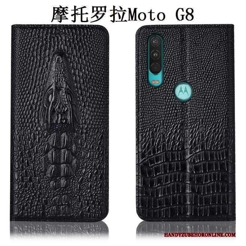 Custodia Moto G8 Pelle Telefono Giallo, Cover Moto G8 Protezione Anti-caduta Tutto Incluso