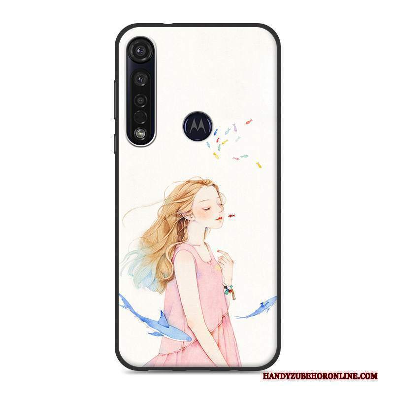 Custodia Moto G8 Plus Morbido Piccola, Cover Moto G8 Plus Nerotelefono