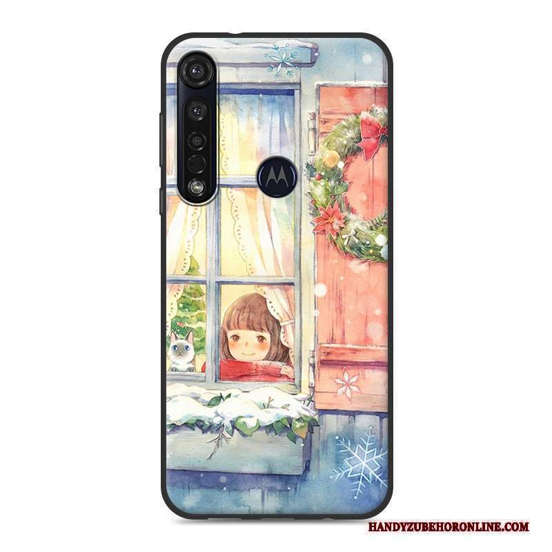 Custodia Moto G8 Plus Morbido Piccola, Cover Moto G8 Plus Nerotelefono