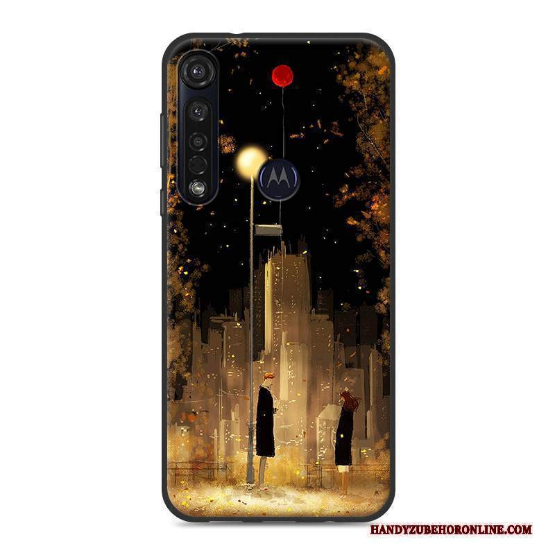 Custodia Moto G8 Plus Morbido Piccola, Cover Moto G8 Plus Nerotelefono