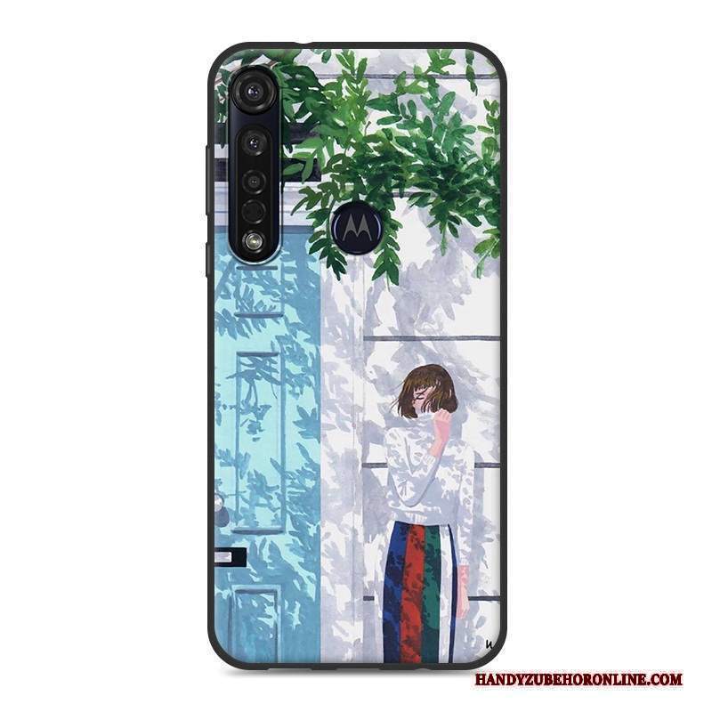 Custodia Moto G8 Plus Morbido Piccola, Cover Moto G8 Plus Nerotelefono