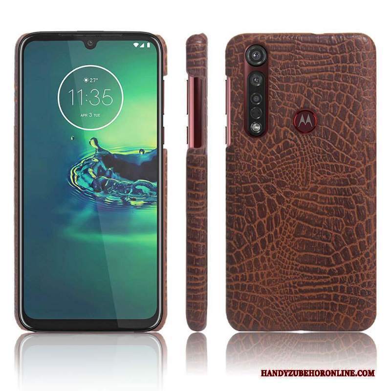 Custodia Moto G8 Plus Pelle Macchiati Sottile, Cover Moto G8 Plus Protezione Telefono Qualità