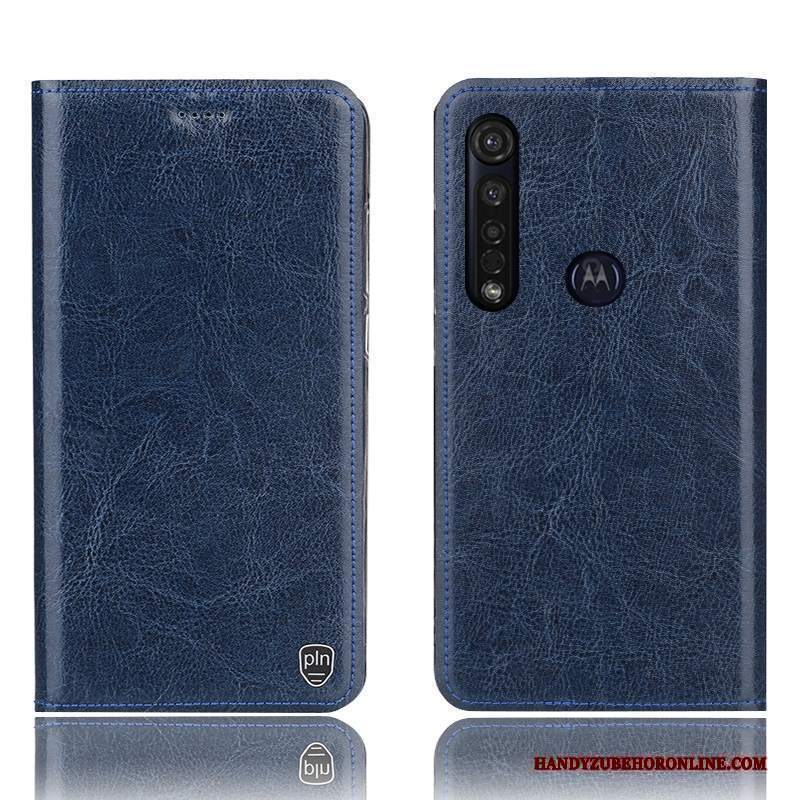 Custodia Moto G8 Plus Pelle Tutto Incluso Blu, Cover Moto G8 Plus Protezione Telefono Modello